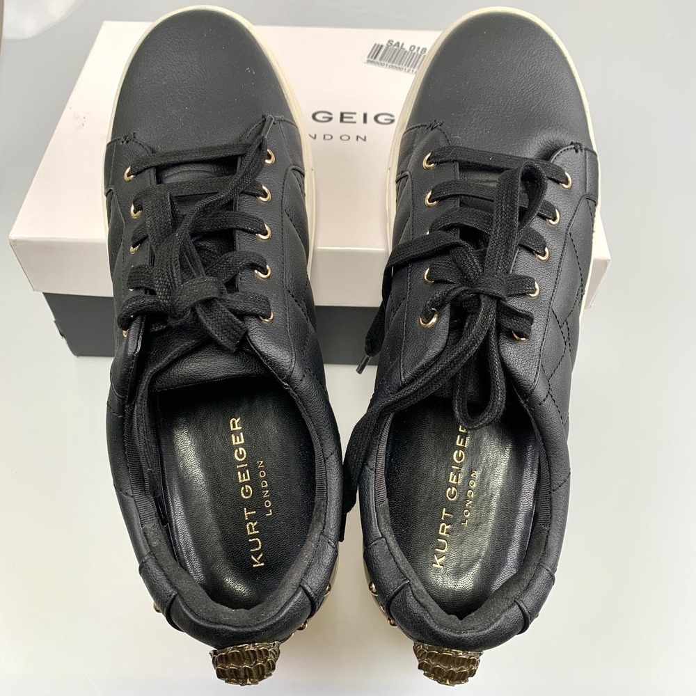 Kurt Geiger Ludo Quilted Sneaker Size 41.5 Black - Picture 10 of 11